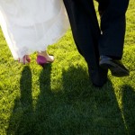 0487 Green Wedding with Pink Shoes