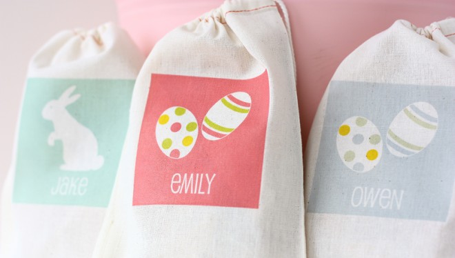 easter muslin bags