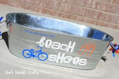 silhouette beach pail