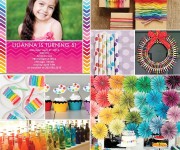 rainbow colorful art crayon party pictures
