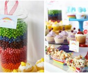 rainbow colorful birthday party