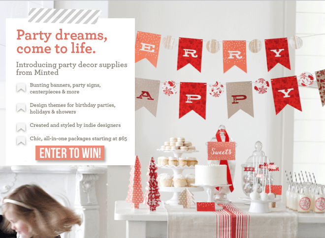 Minted Party Decor Giveaway on Pizzazzerie.com