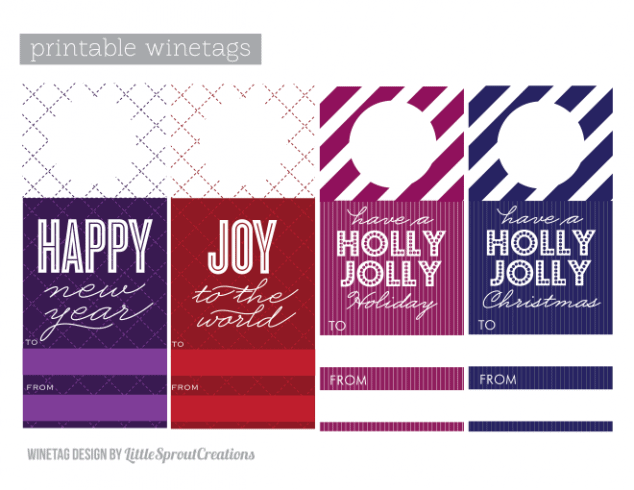 Free Printable Holiday Wine Tags! | Pizzazzerie