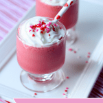 Mini red velvet milkshakes for Valentine's Parties!