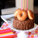 Doughnuts on top of Birthday cake!