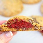 Red Velvet Cake Stuffed Chocolate Chip Cookies
