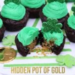 St. Patrick's Day Hidden Pot of Gold Brownie Cups!