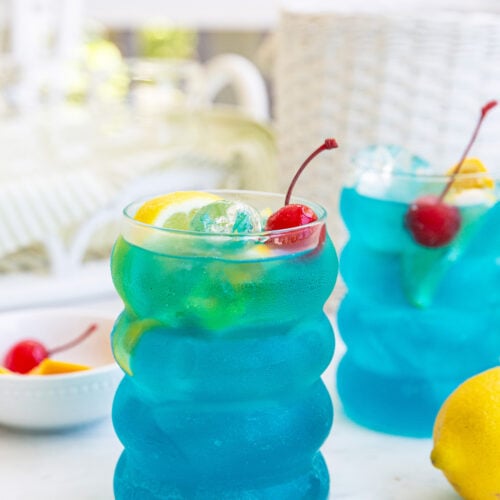 Tropical Blue Sangria with Blue Curacao