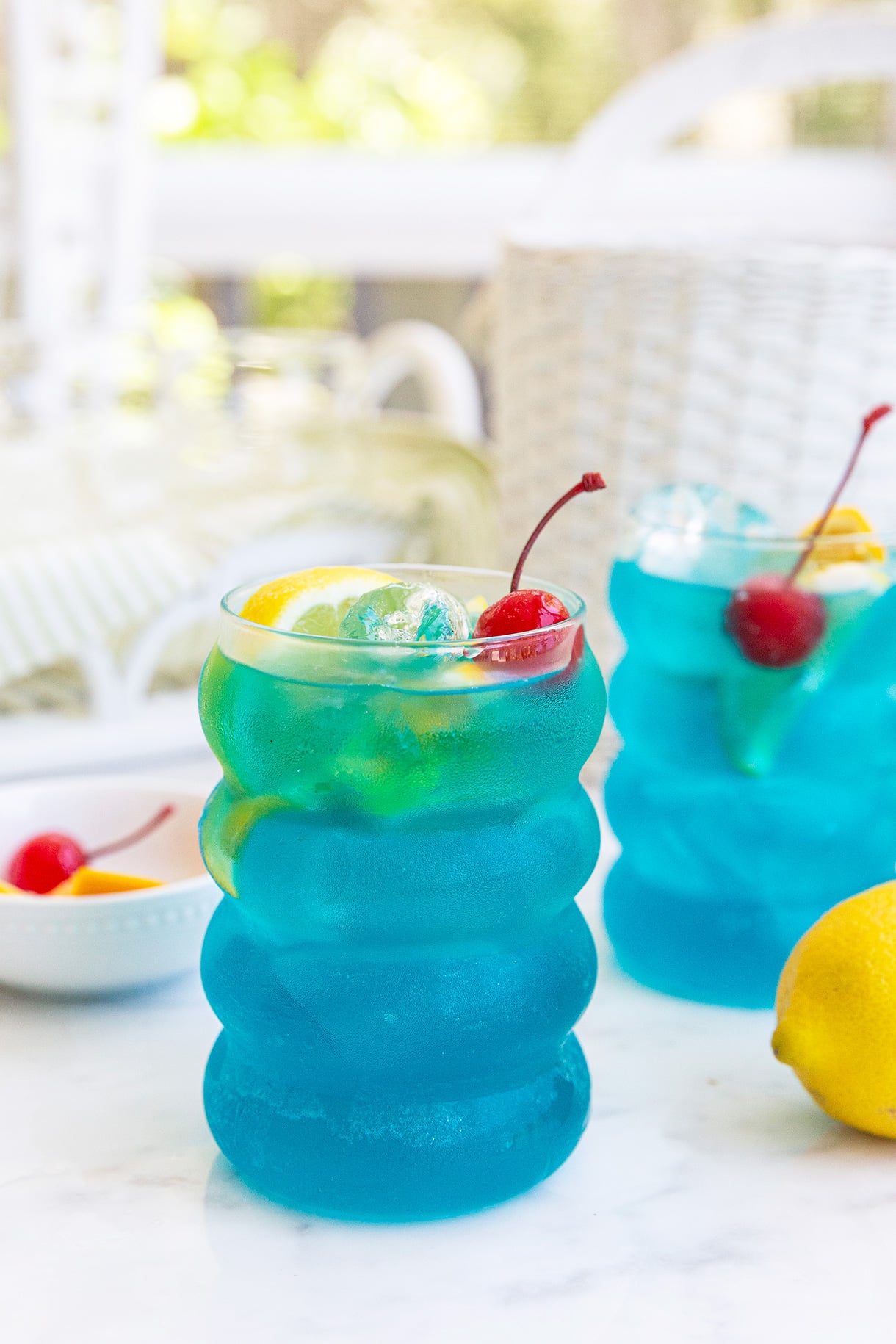 Tropical Blue Sangria with Blue Curacao