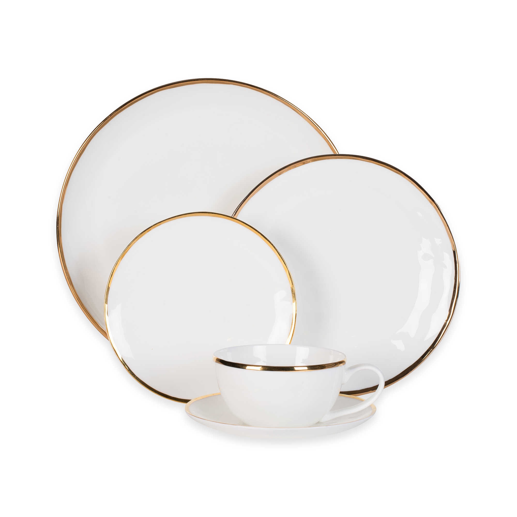 Olivia & Oliver Harper Organic Shape Gold 5-Piece Place Setting
