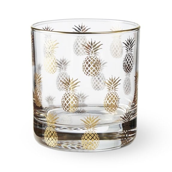 Gold Pineapple Old Fashioned Glasses