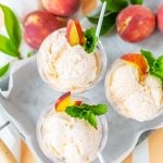 No Churn Ice Cream with Peaches
