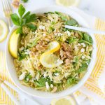 Lemon Orzo Salad with Walnuts
