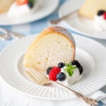 Southern Cream Cheese Pound Cake Slice with Berries