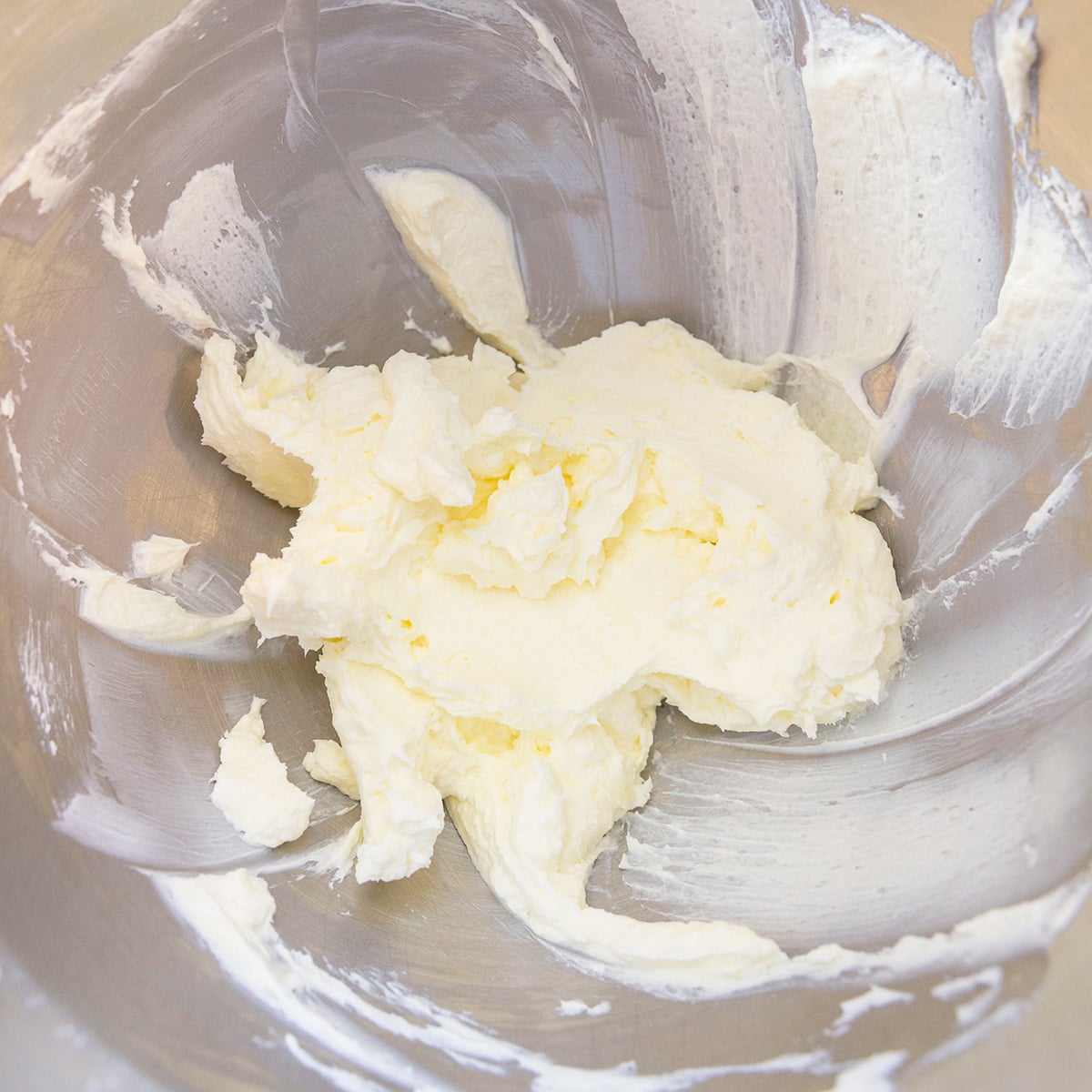 Creamed butter and cream cheese until fluffy