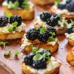 blackberry burrata crostini