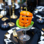 Jack-O-Lantern Stuffed Orange Bell Peppers for Halloween