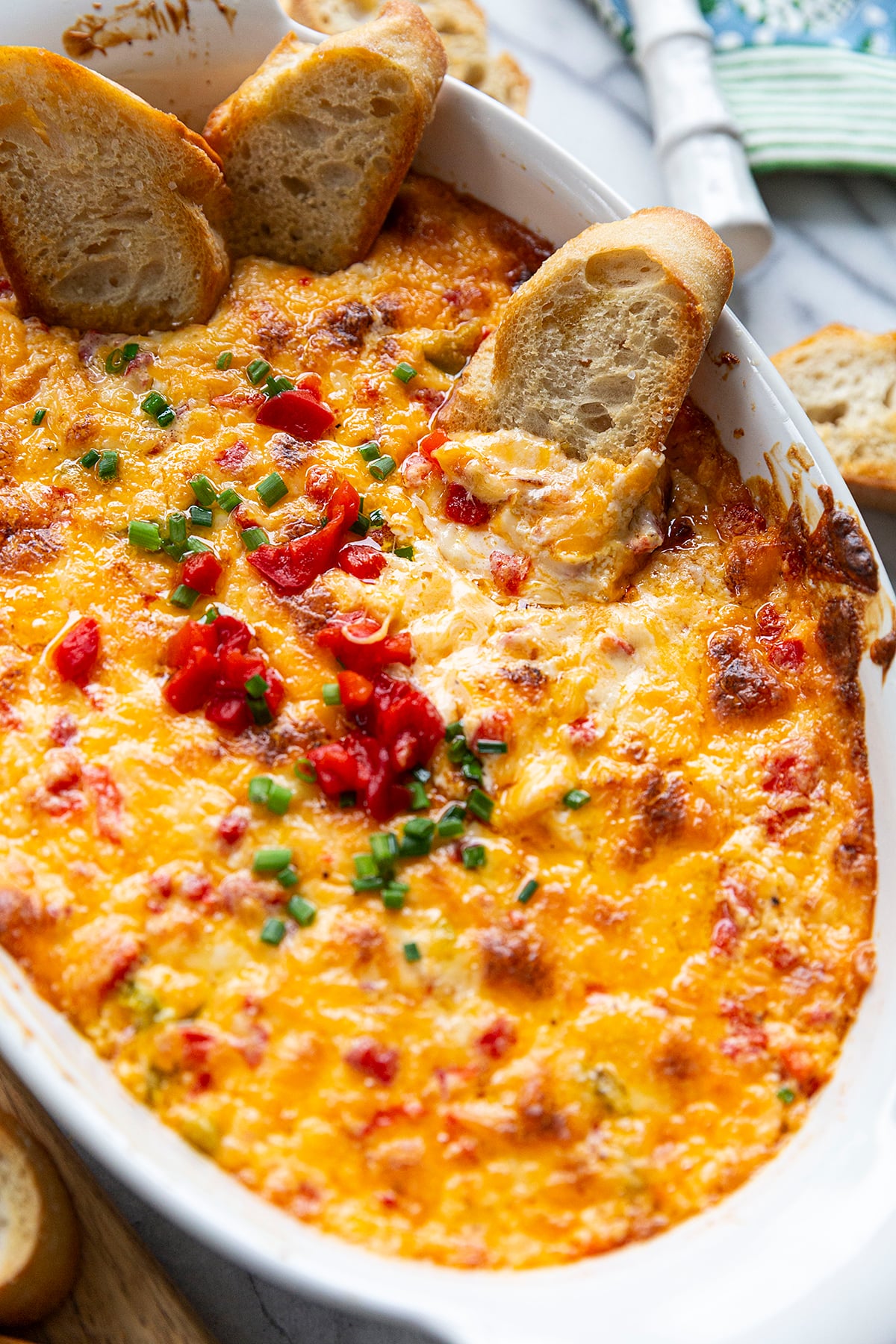 Baked Pimento Cheese Dip Bubbly