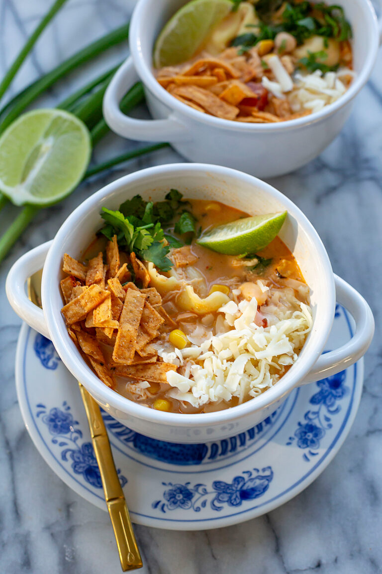 Tex-Mex Chicken Tortellini Soup in Slow Cooker