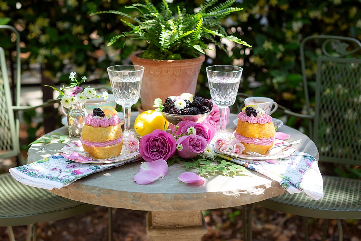 lemon blackberry mini cakes