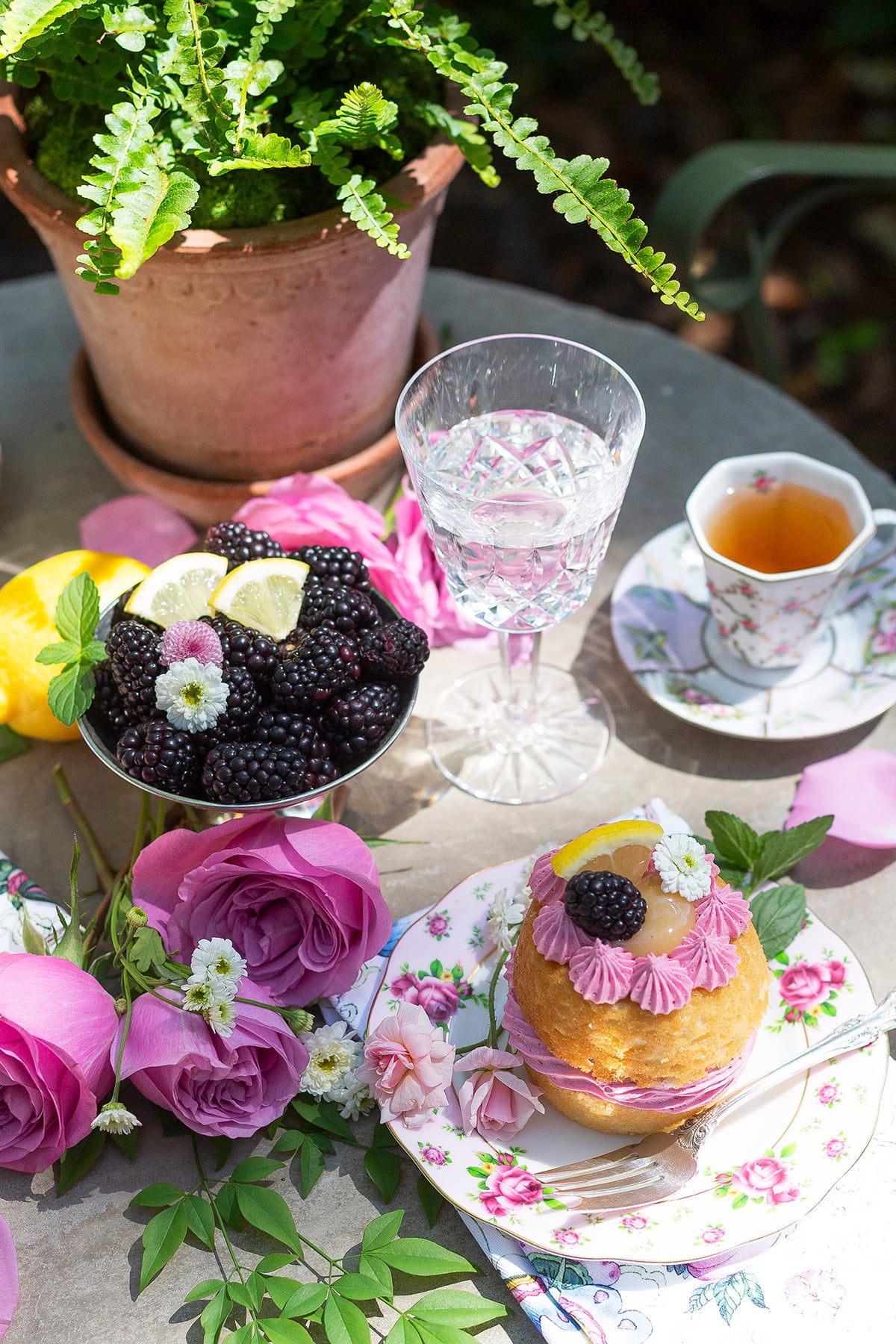 lemon blackberry mini cakes